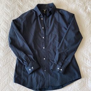 Blue and white button up